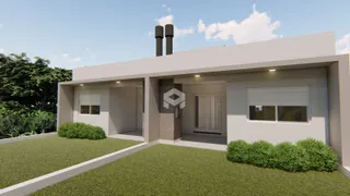 Fachada de uma casa moderna em Lajeado, Brasil.