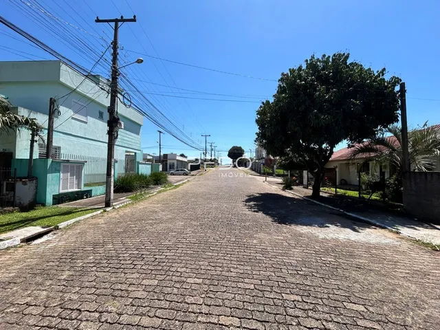 Vista da rua com casas e vegetação em Lajeado, Brasil.