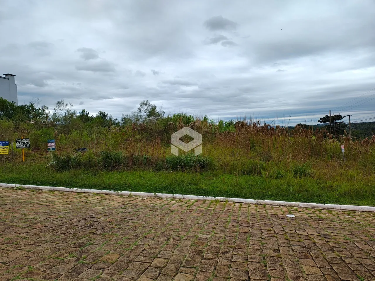 Paisagem de vegetação e área pavimentada em Lajeado.