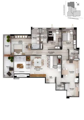 Apartamento com 3 dormitórios, foto 25