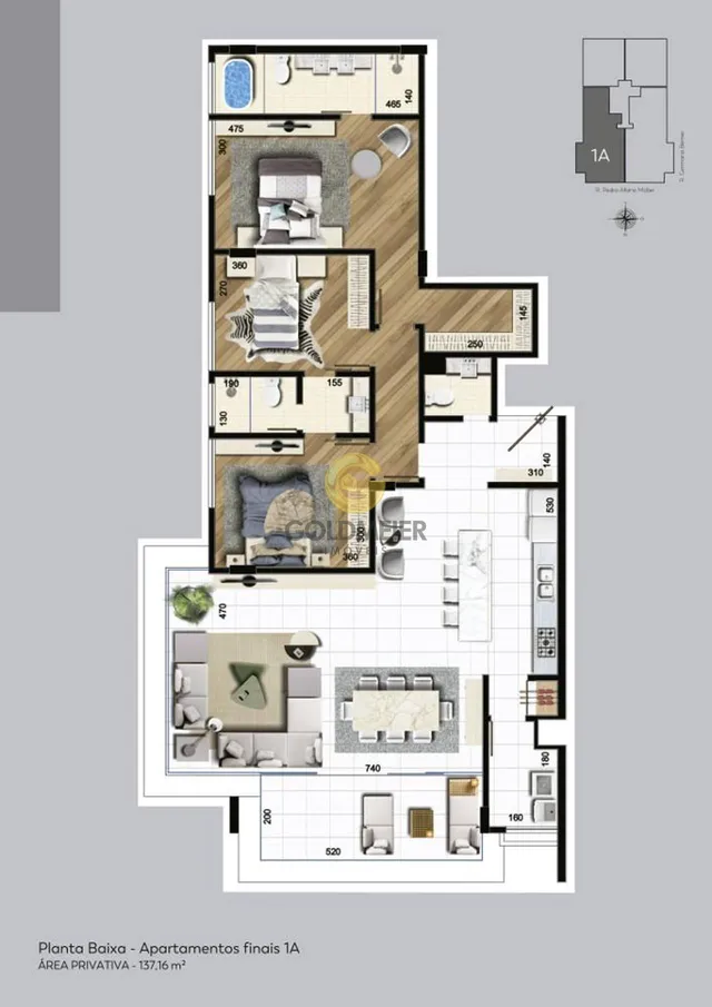 Apartamento com 3 dormitórios, foto 3
