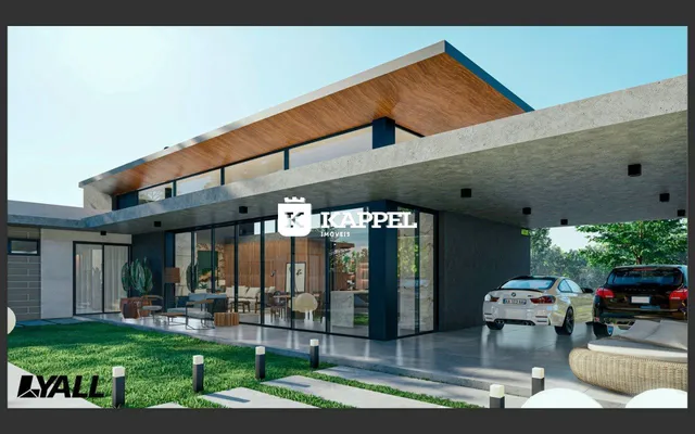 Fachada moderna de uma residência com grandes janelas em Lajeado, Brasil.
