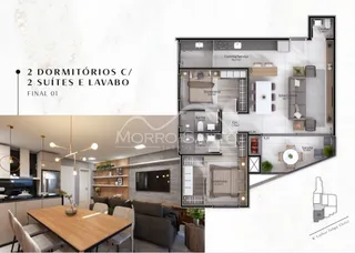 Apartamento com 2 dormitórios, foto 3