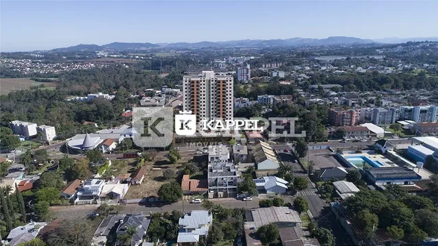 Vista aérea de um bairro residencial em Lajeado, Brasil.