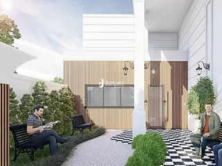 Fachada moderna de uma residência em Lajeado, Brasil.