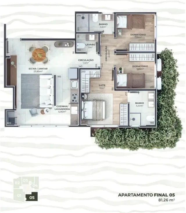 Apartamento com 3 dormitórios, foto 5
