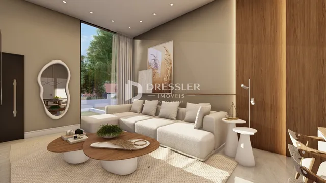 Sala de estar com sofá e decoração moderna em um imóvel.