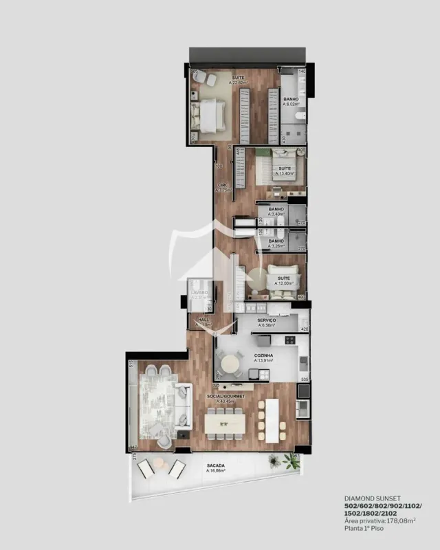 Apartamento com 3 dormitórios, foto 5