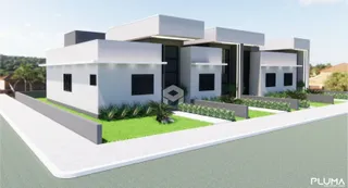 Vista externa de uma residência moderna em Lajeado, Brasil.