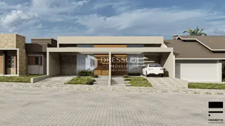 A fachada de uma casa moderna em Lajeado, Brasil.