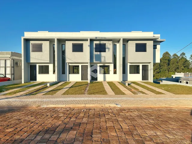 Fachada de uma casa moderna em Lajeado, Brasil.