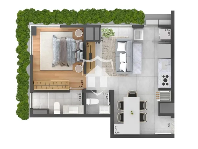 Apartamento com 1 dormitório, foto 3