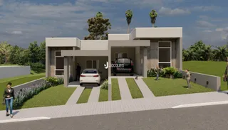 Fachada moderna de uma residência em Lajeado, Brasil.