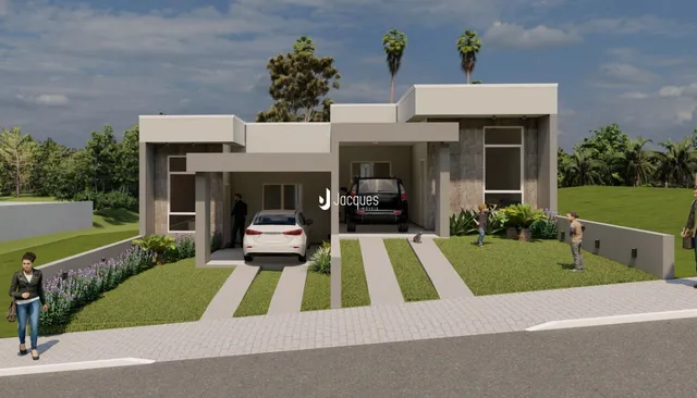 Fachada moderna de uma residência em Lajeado, Brasil.