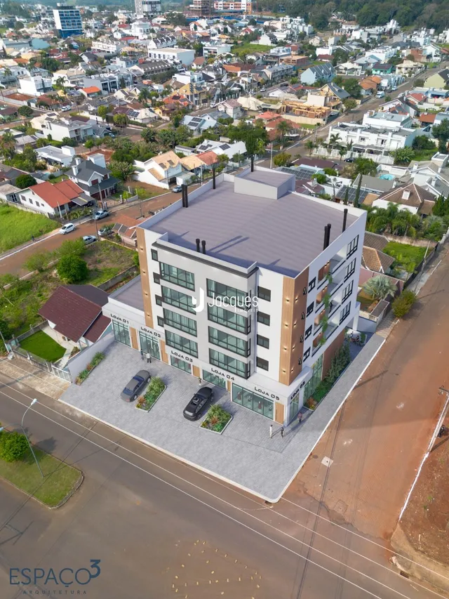 Vista aérea de um prédio residencial em Lajeado, Brasil.