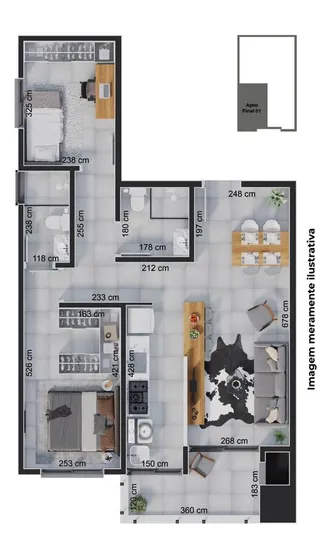 Apartamento com 2 dormitórios, foto 3