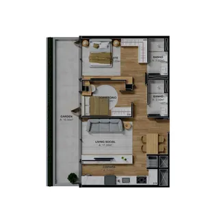 Desenho de planta baixa da residência em Lajeado.
