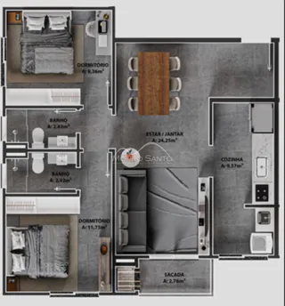 Apartamento com 2 dormitórios, foto 4