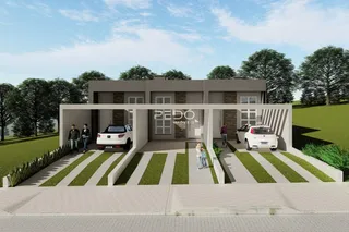 Renderização da fachada de uma casa moderna em Lajeado, Brasil.