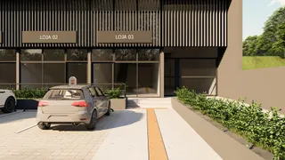 Fachada de um prédio comercial com duas lojas em Lajeado, Brasil.