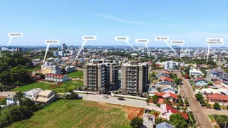 Vista aérea de uma área residencial em Lajeado, Brasil.
