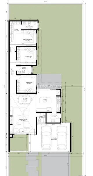 Plano de planta de uma residência em Lajeado, Brasil.