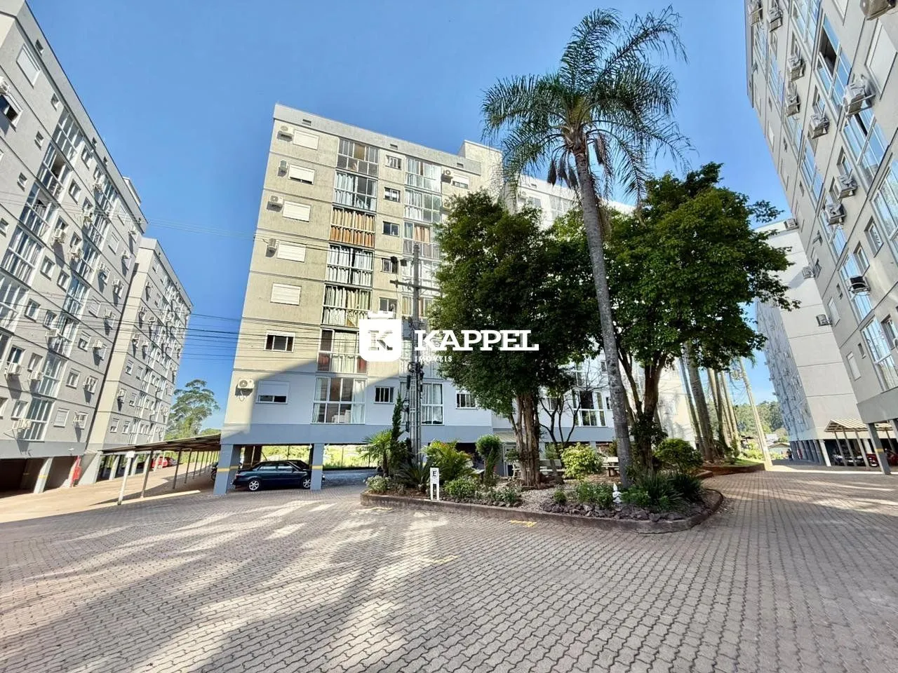 Fachada de um prédio de apartamentos em Lajeado, Brasil.