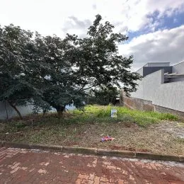Vista externa mostrando árvores e um muro de divisa.