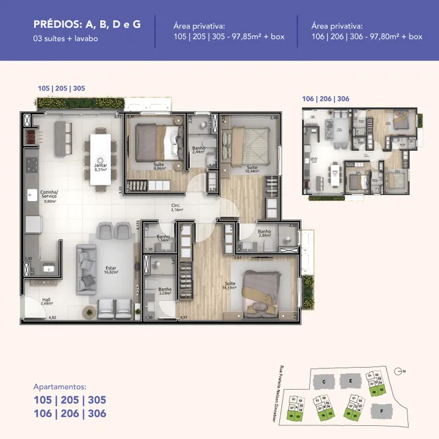 Apartamento com 3 dormitórios, foto 3
