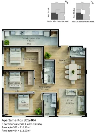 Apartamento com 3 dormitórios, foto 2