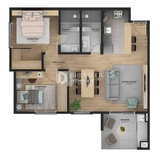 Este é o layout de um apartamento em Lajeado, Brasil.