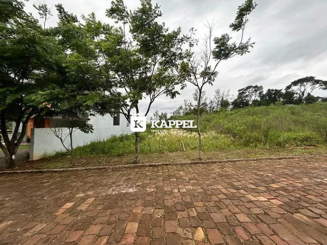 Vista da área externa pavimentada com tijolos da propriedade.
