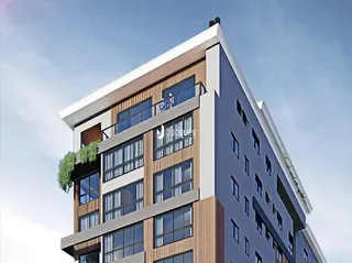 Fachada moderna de um edifício residencial em Lajeado, Brasil.