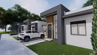 Fachada de uma casa moderna em Lajeado, Brasil.