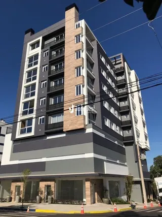 A fachada de um prédio residencial em Lajeado, Brasil.