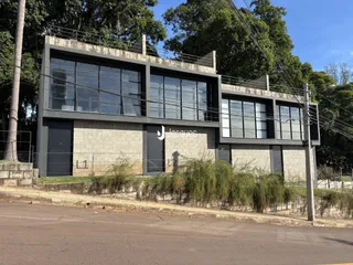 Fachada moderna de uma residência em Lajeado, Brasil.