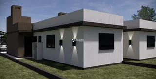 Fachada moderna de uma residência em Lajeado, Brasil.