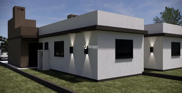 Fachada moderna de uma residência em Lajeado, Brasil.