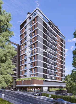 Fachada de um prédio residencial moderno em Lajeado, Brasil.