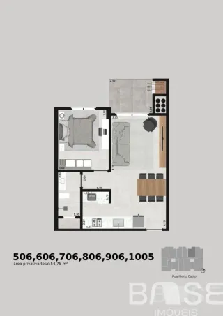 Apartamento com 1 dormitório, foto 2