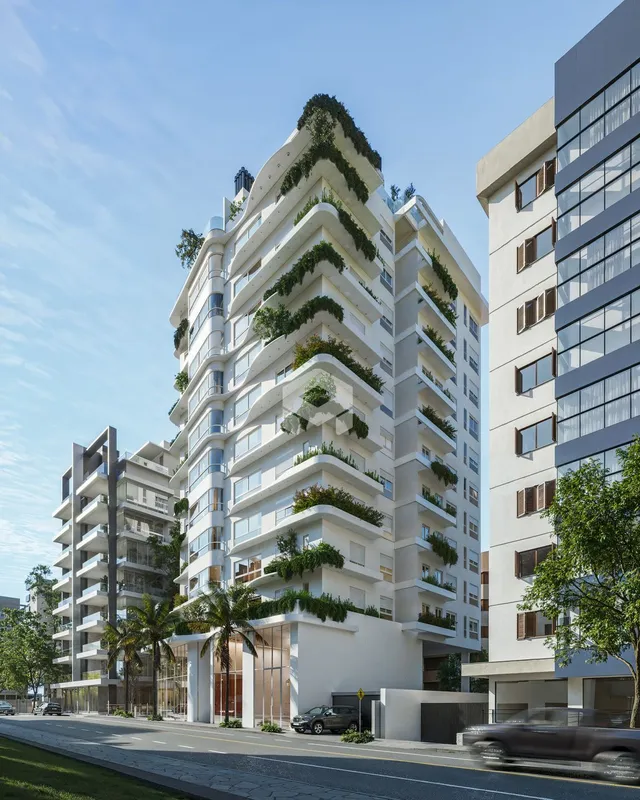Foto da fachada de um edifício residencial em Lajeado.