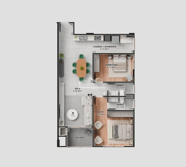 Apartamento com 2 dormitórios, foto 4
