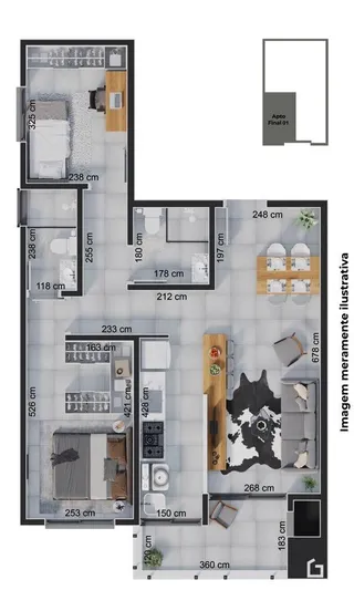 Apartamento com 1 dormitório, foto 3
