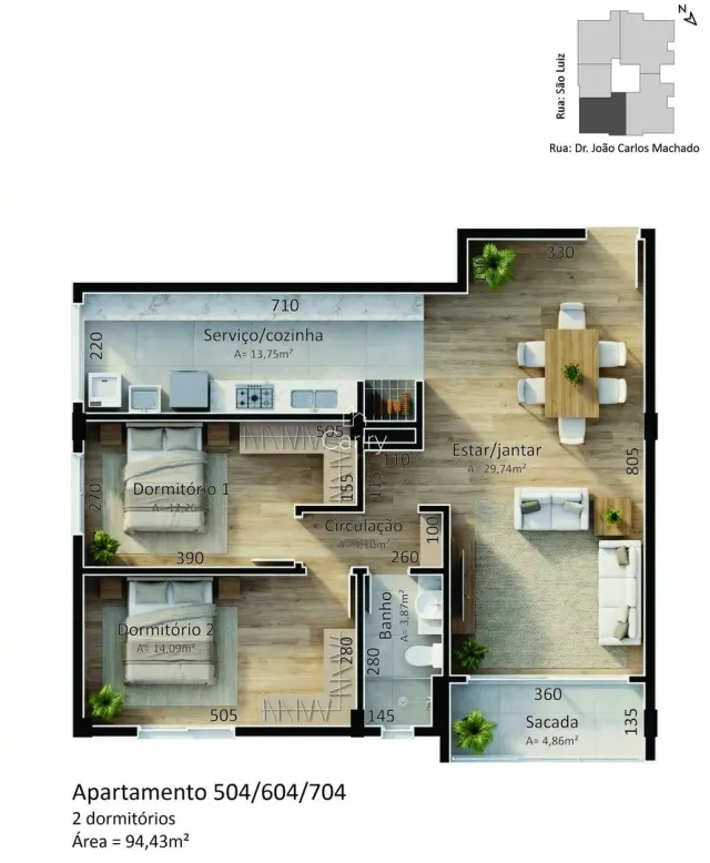 Apartamento com 2 dormitórios, foto 2