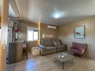 Foto da sala de estar de um imóvel em Lajeado, Brasil.