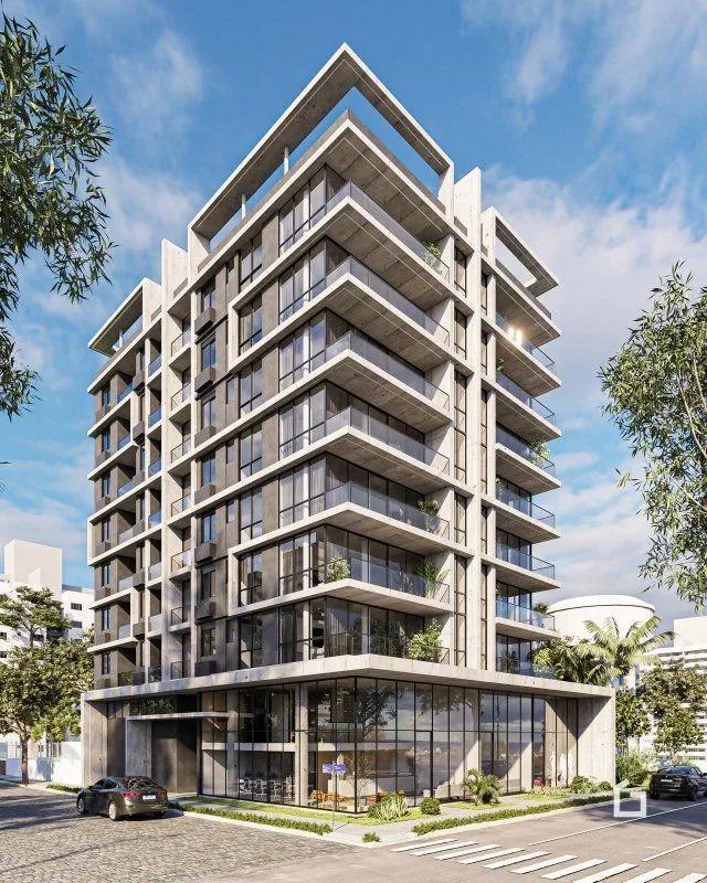 Fachada moderna de um edifício residencial em Lajeado.