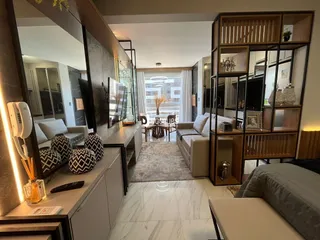 Foto da sala de estar de um imóvel em Lajeado, Brasil.