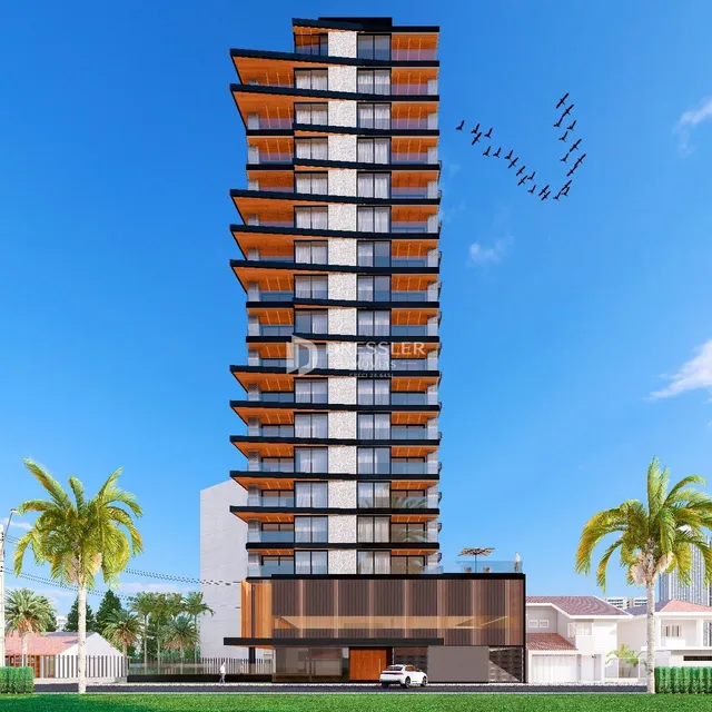 Fachada de um edifício residencial moderno em Lajeado, Brasil.