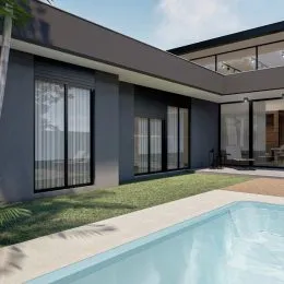 Foto de uma piscina externa em uma residência em Lajeado, Brasil.