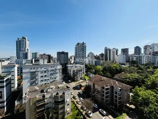 Vista aérea de edifícios residenciais em Lajeado, Brasil.